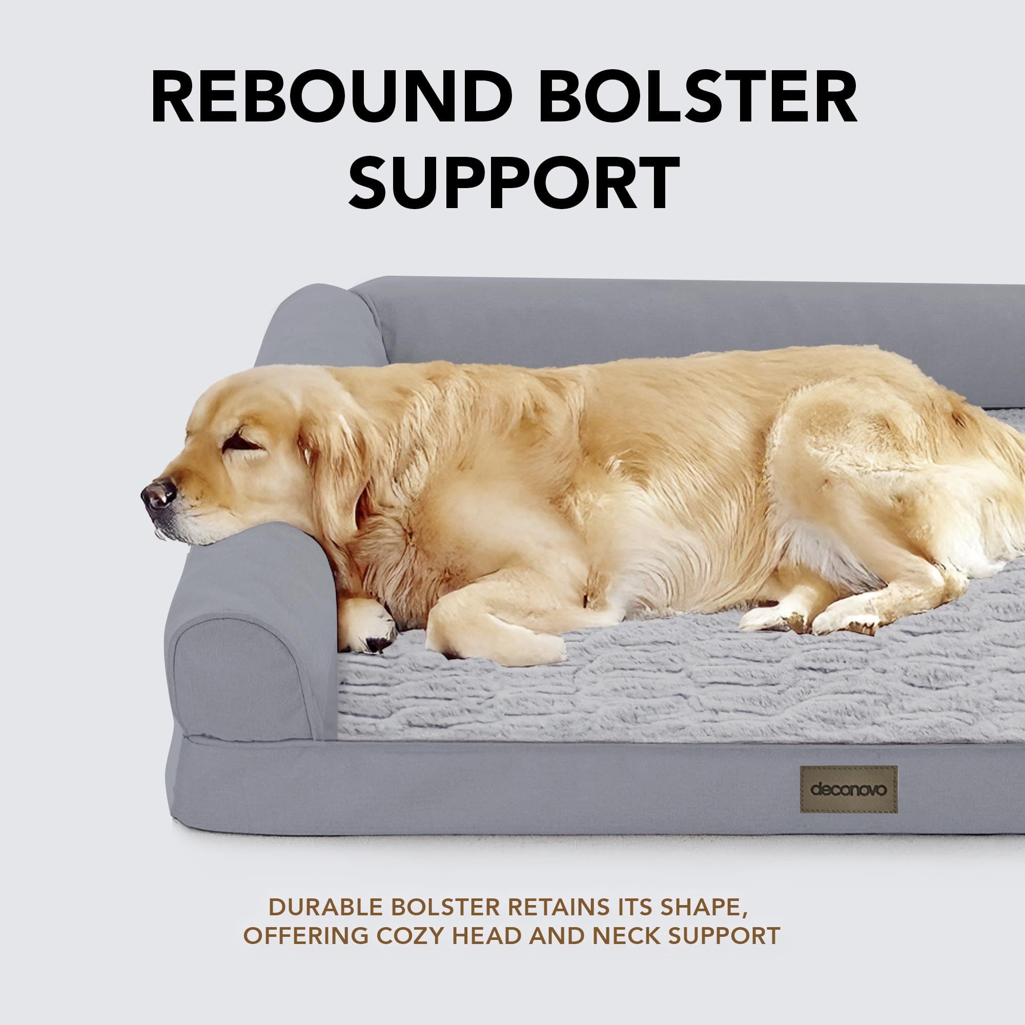 Luxury Velvet & Linen Dog Bed with Armrest