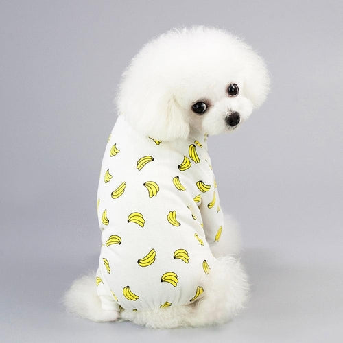 Casual Cartoon Fruit Pattern Dog Pajamas - Comfy Cotton Home Clothes