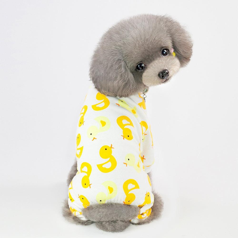 Casual Cartoon Fruit Pattern Dog Pajamas - Comfy Cotton Home Clothes