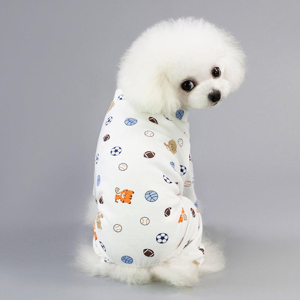 Casual Cartoon Fruit Pattern Dog Pajamas - Comfy Cotton Home Clothes