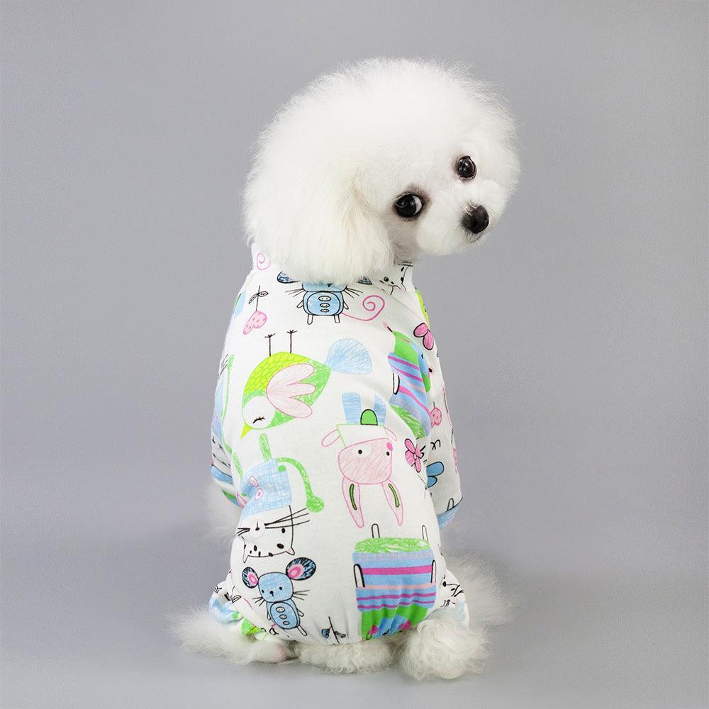 Casual Cartoon Fruit Pattern Dog Pajamas - Comfy Cotton Home Clothes