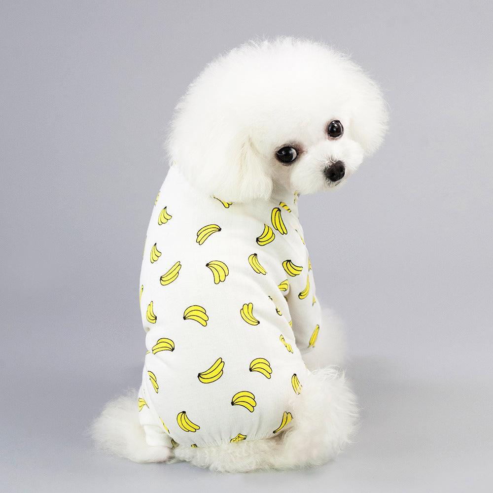 Casual Cartoon Fruit Pattern Dog Pajamas - Comfy Cotton Home Clothes