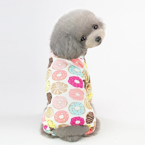 Casual Cartoon Fruit Pattern Dog Pajamas - Comfy Cotton Home Clothes