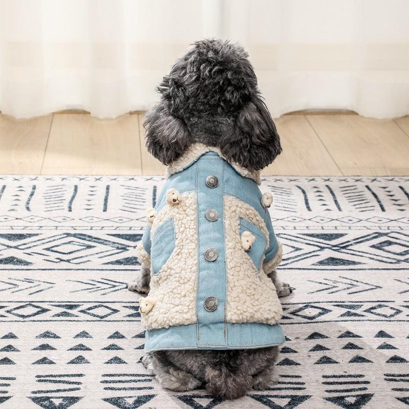 Cozy Denim And Fleece Two-Legged Dog Clothes - Perfect For Small To