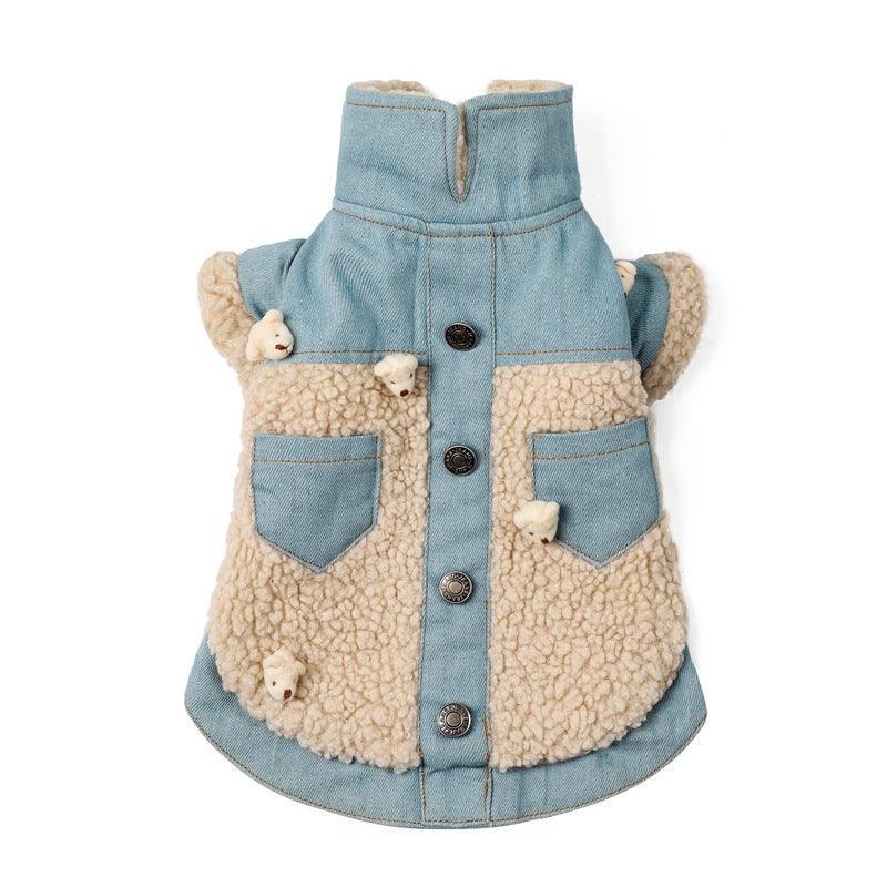 Cozy Denim And Fleece Two-Legged Dog Clothes - Perfect For Small To