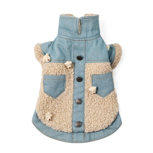 Cozy Denim And Fleece Two-Legged Dog Clothes - Perfect For Small To