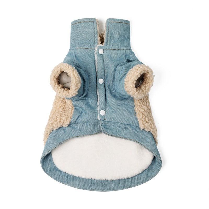 Cozy Denim And Fleece Two-Legged Dog Clothes - Perfect For Small To