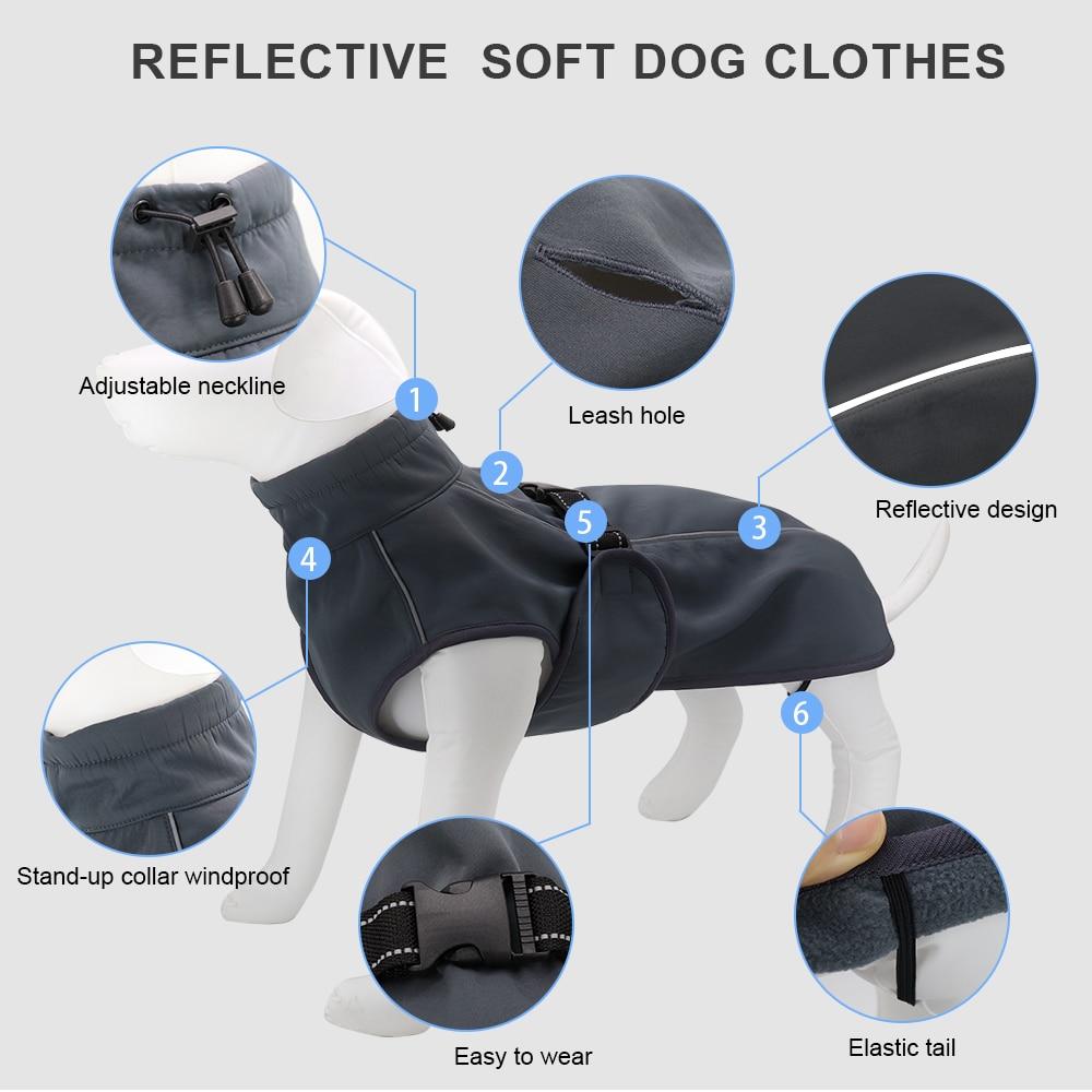 Waterproof Dog Vest Clothes Warm Padded Pet Winter Clothing Jacket