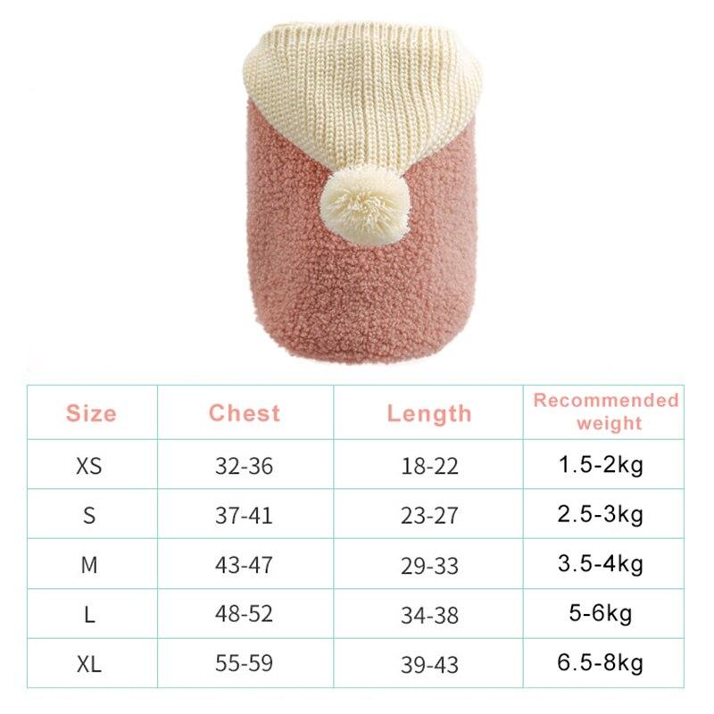 Winter Dog Clothes Puppy Hoodies for Small Medium Dogs French Bulldog