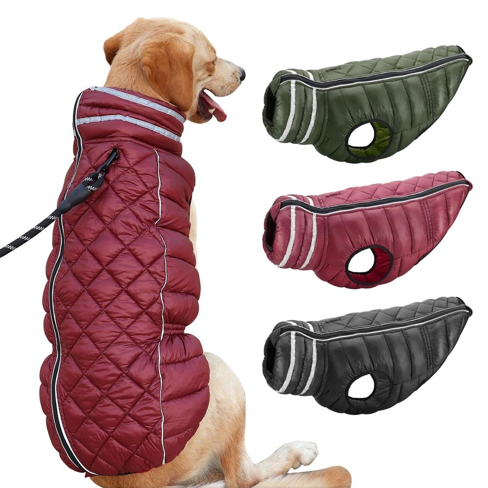 Waterproof Clothes for Large Dogs Reflective Dog Jacket Coat Warm